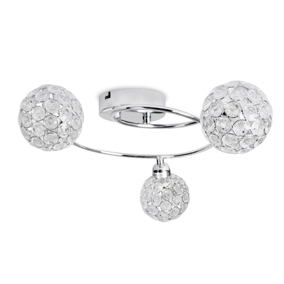 image 1 of ValueLights Ducy Chrome Silver Semi-Flush Light and G9 Capsule LED 3W Warm White 3000K Bulb