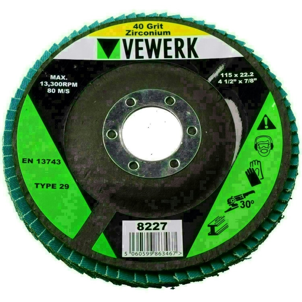 image 1 of 40 Grit Zirconium Flap Discs for Sanding Grinding Removal 4-1/2" Grinder 50pc