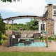 image 2 of Sunjoy 4m x 2.6m Steel Pergola-Wood Colored Frame