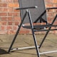 image 4 of Outdoor Garden Patio Multi Position Reclining Folding Chair in Black and Silver | Grey | Grey