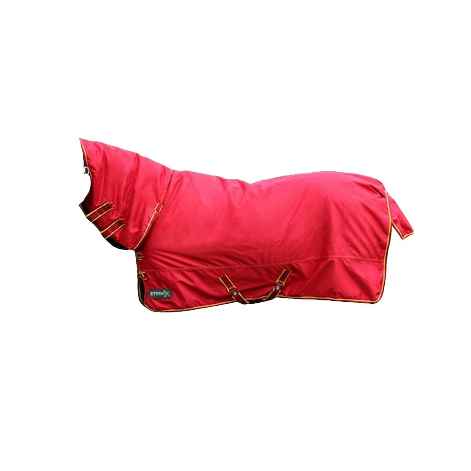 image 1 of StormX 200 Combo Neck Horse Turnout Rug - Red/Dark Red/Yellow - 4´ 6"