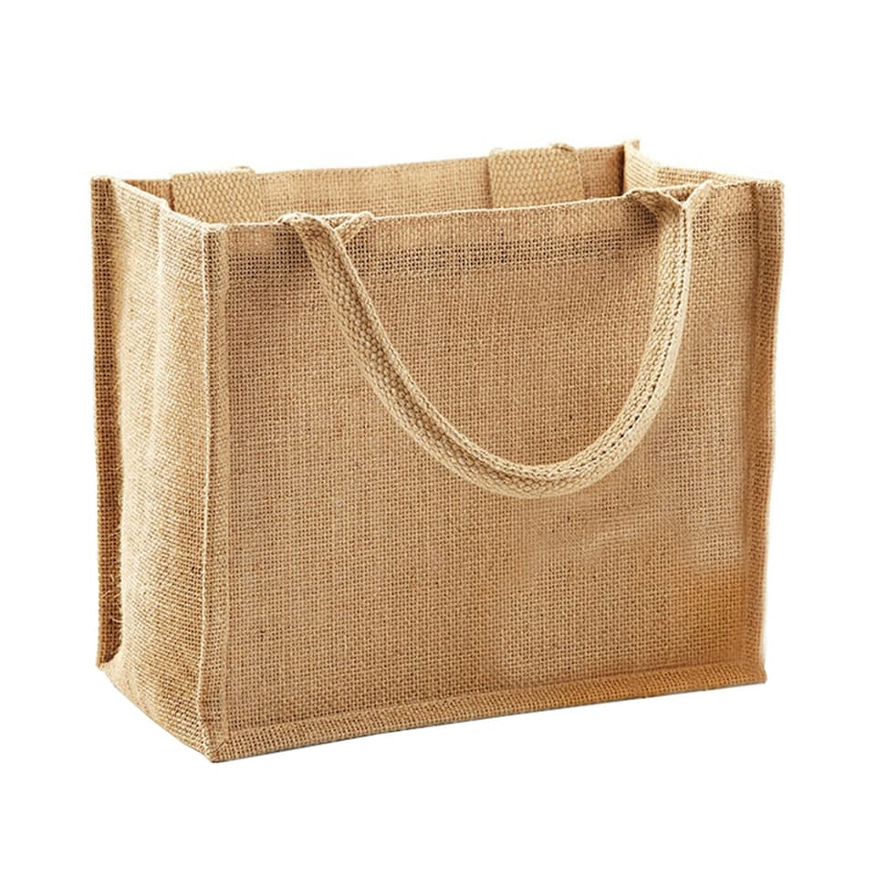 image 1 of Westford Mill Jute Mini Gift Bag (6 Litres) (Pack Of 2) - Natural - One Size