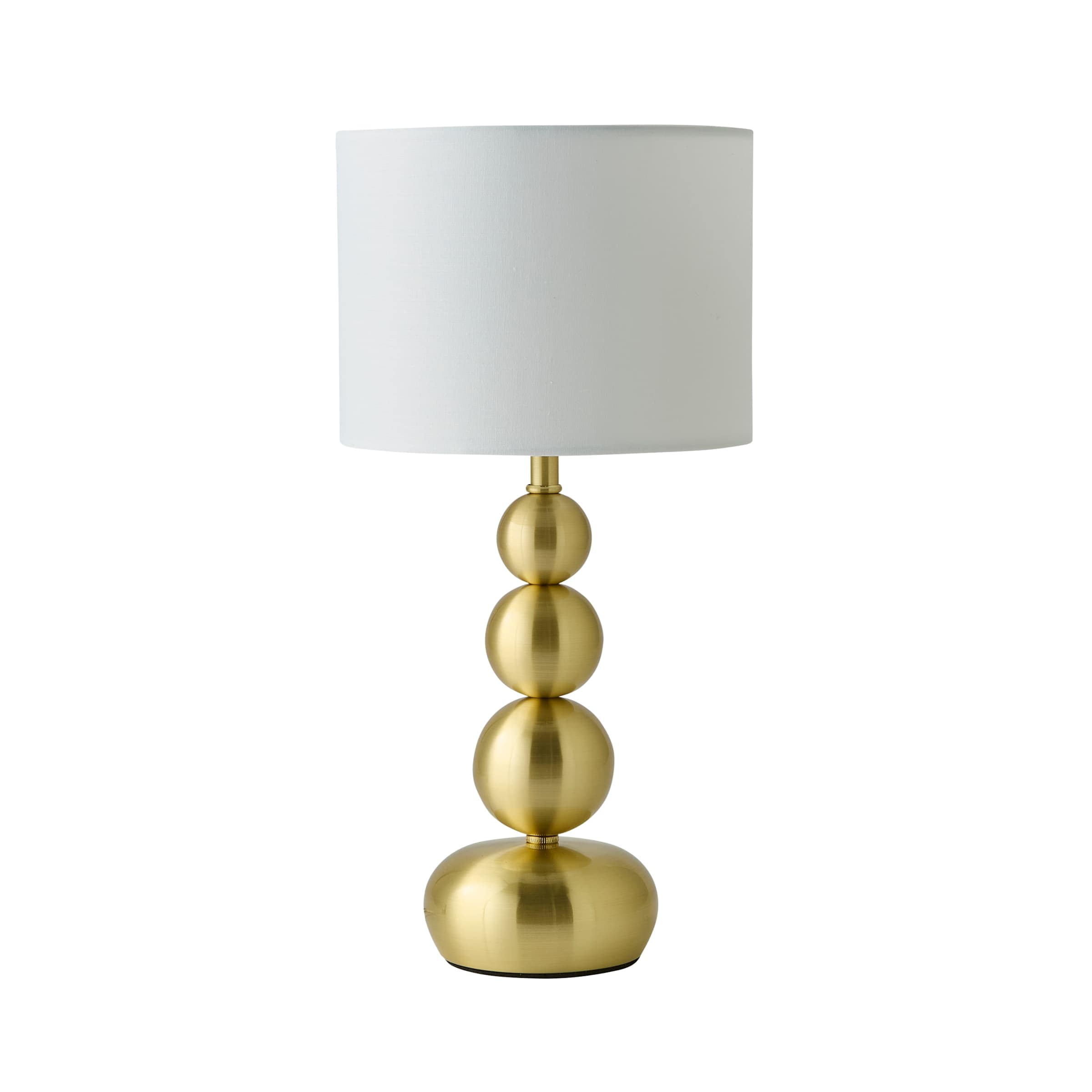 ValueLights Marissa Brushed Gold Stacked Ball Table Lamp Light and Bulb