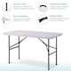 image 6 of 2x 4ft Catering Camping Heavy Duty Folding Trestle Table Picnic BBQ Party