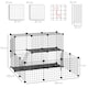 image 4 of PawHut Pet Playpen DIY Small Animal Cage for Rabbit Ferret Chinchilla - Black