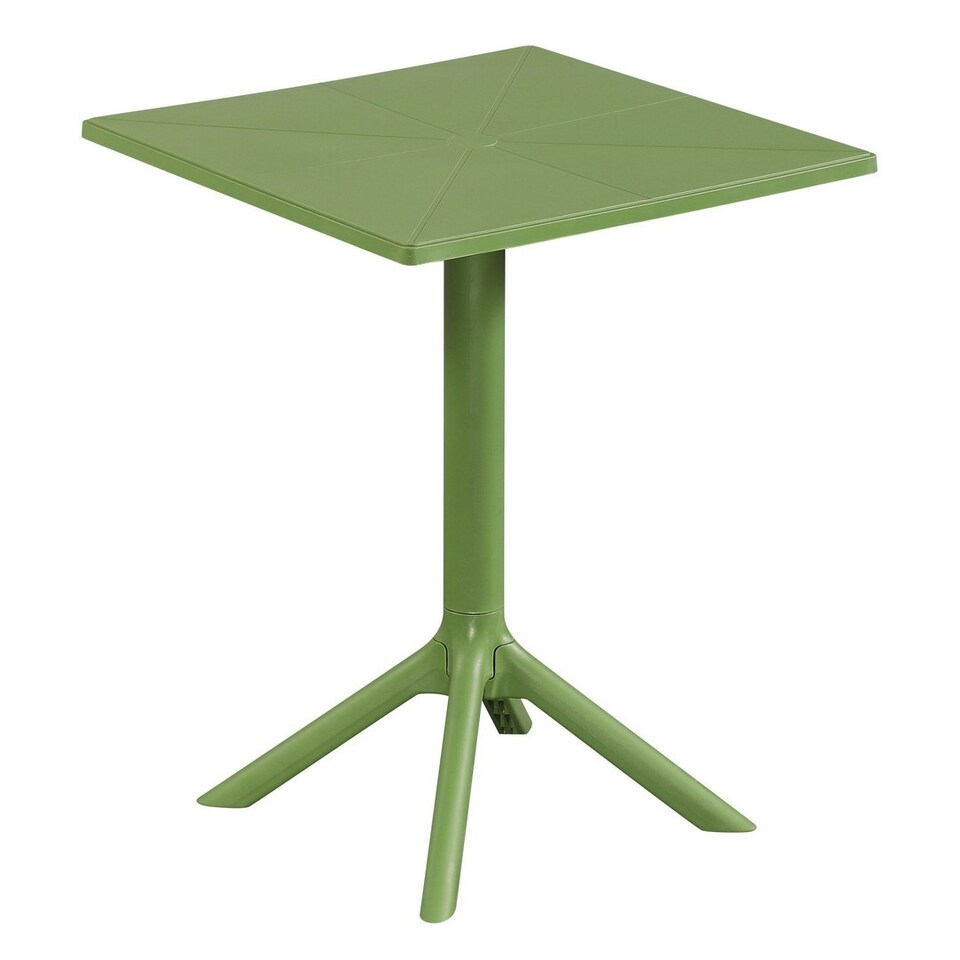 image 1 of Square Bistro Garden Table - Plastic - L60 X W60 X H75 cm - Moss Green - Flat Packed