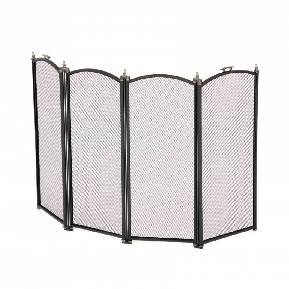 image 1 of Heavy Duty Steel 4 Panel Fire Screen Spark Guard