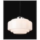 image 2 of Art Deco Pendant Light Chrome with Opal White Glass