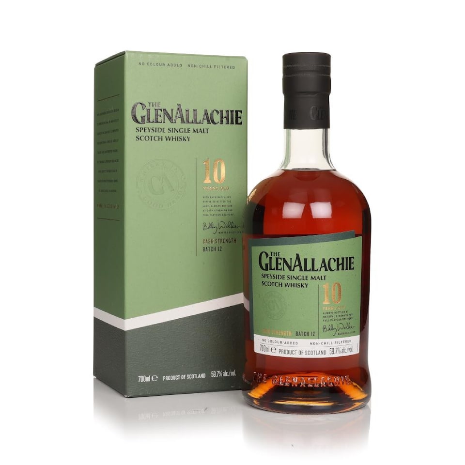 image 1 of GlenAllachie - Cask Strength Batch No. 12 Single Malt Scotch 10 year old Whisky | Multi | Deep chestnut | Mocha, fig syrup and toasted hazelnuts, with honeycomb, dried red berries and a touch of molasses tart. | 1