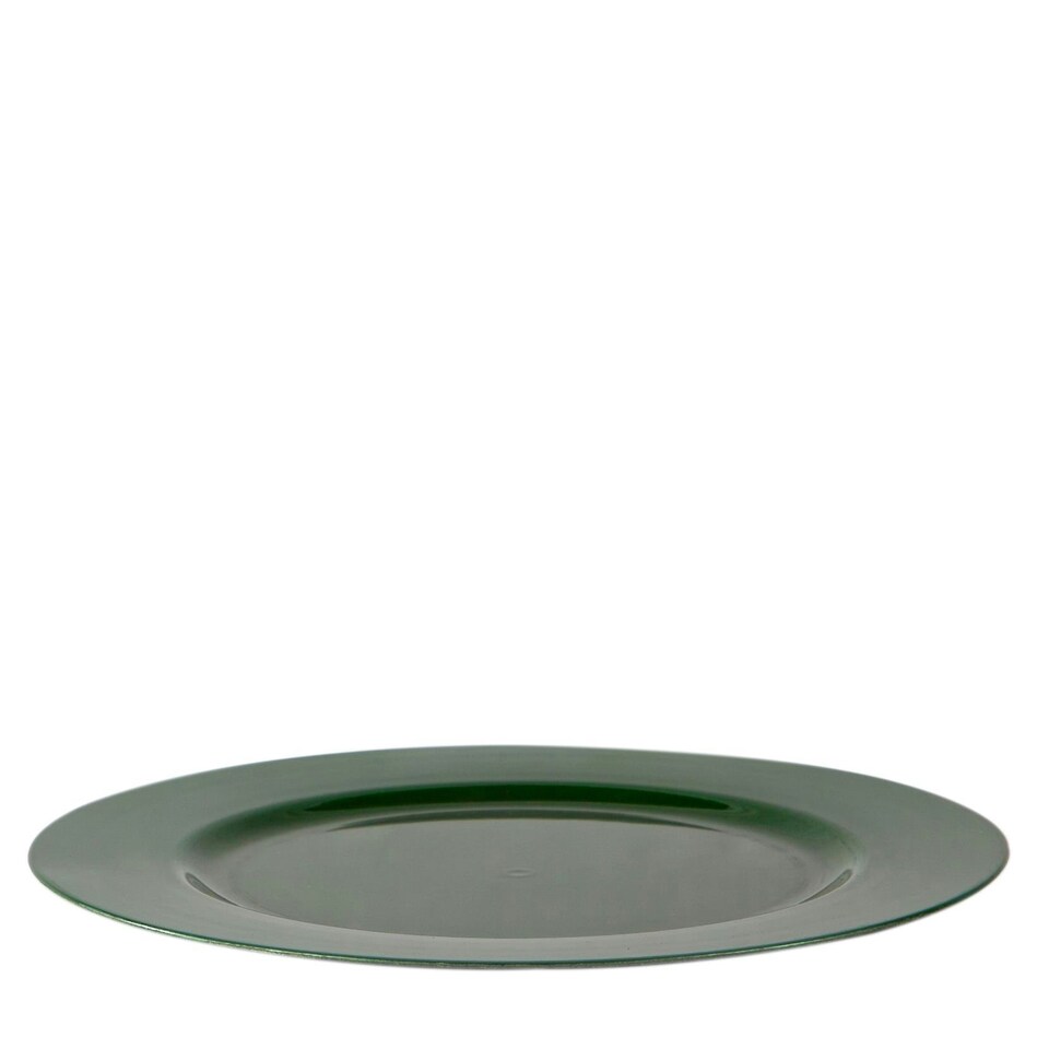 image 1 of Argon Tableware 12 Piece Metallic Charger Plates Set - Green