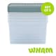image 1 of Wham Clip 5x 62L Rectangular Plastic Storage Boxes with Clip Lock Lids. Ideal for Home, Office, Toys & More - Clear/Green Milieu | Green | Green Milleu | 5
