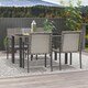 image 7 of Outsunny 4 Seater Rattan Dining Set with Rectangular Glass Top Table and 4 Armchairs, PE Rattan Garden Furniture Set, Outdoor Dining Table and Chairs for Patio, Balcony, Terrace, Mixed Grey