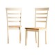 image 1 of Furniturebox Whitby 2x Solid Wood Cream Chair Oak Seat Dining Chairs