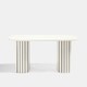 image 2 of OHS Ribbed Curved Home Furniture Living Room Decor Coffee Table Cream