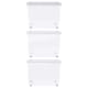 image 1 of 1 x 45 Litre Strong Stackable Home Office Folding Split Lid Storage Container With Wheels Clear