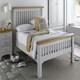 image 1 of 3ft Single Real oak & Light Grey Solid,strong,wood bed frame.Wooden bedstead