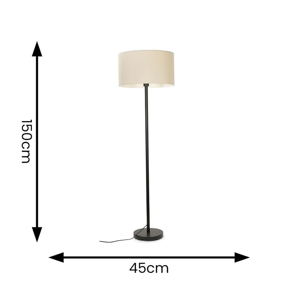 image 1 of ValueLights Modern Standard Floor Lamp With Natural Shade | Cream