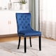 image 5 of Blue Set of Four Studded Velvet Dining Chair with Ring Knocker Detail Blue