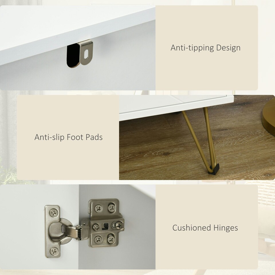 image 1 of HOMCOM Freestanding Storage Cabinet with Adjustable Shelves for Living Room