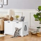 image 1 of Yaheetech Hidden Cat Litter Box Furniture White | One Size