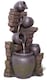 image 2 of York 3-Tier Cascading Jars Garden Outdoor Water Feature Fountain & Planter with Lights H120cm