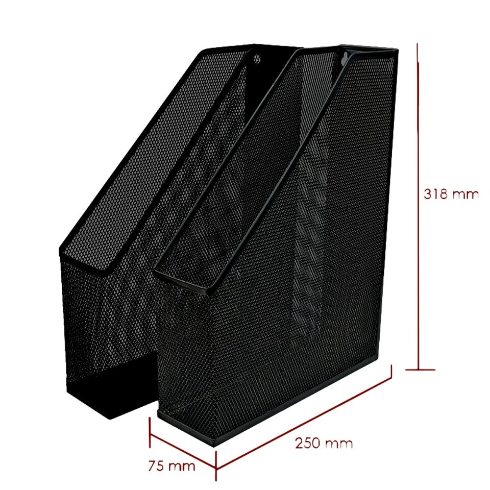 image 1 of Wire Mesh Office Magazine Black Rack