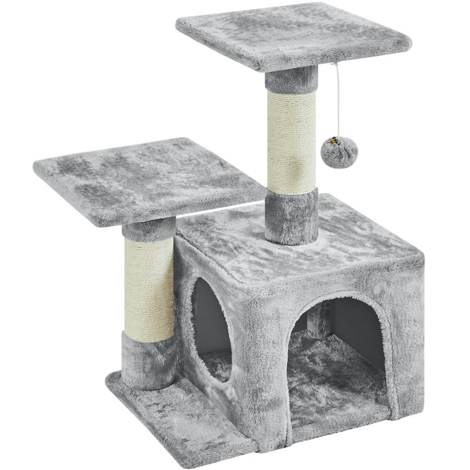 image 1 of Yaheetech Cat Activity Center with Condo Light Grey