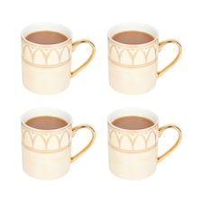 V&A Set of 4 Duchesse Mugs Cream Brown
