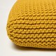 image 4 of Homescapes Yellow Square Cotton Knitted Pouffe Floor Cushion | Yellow | 70 x 20 cm