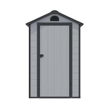 4 x 6 (1.34m x 1.92m) Single Door Apex Plastic Shed - Light Grey