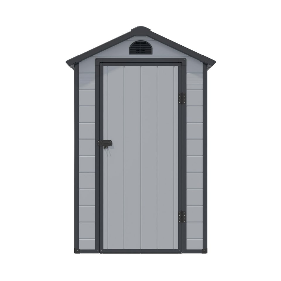 image 1 of 4 x 6 (1.34m x 1.92m) Single Door Apex Plastic Shed - Light Grey