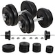image 1 of HOMCOM Dumbbell and Barbell Set with 65kg Adjustable Weights, for Home Gym
