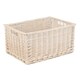 image 6 of White Wash Storage Wicker Open Basket White | White | L