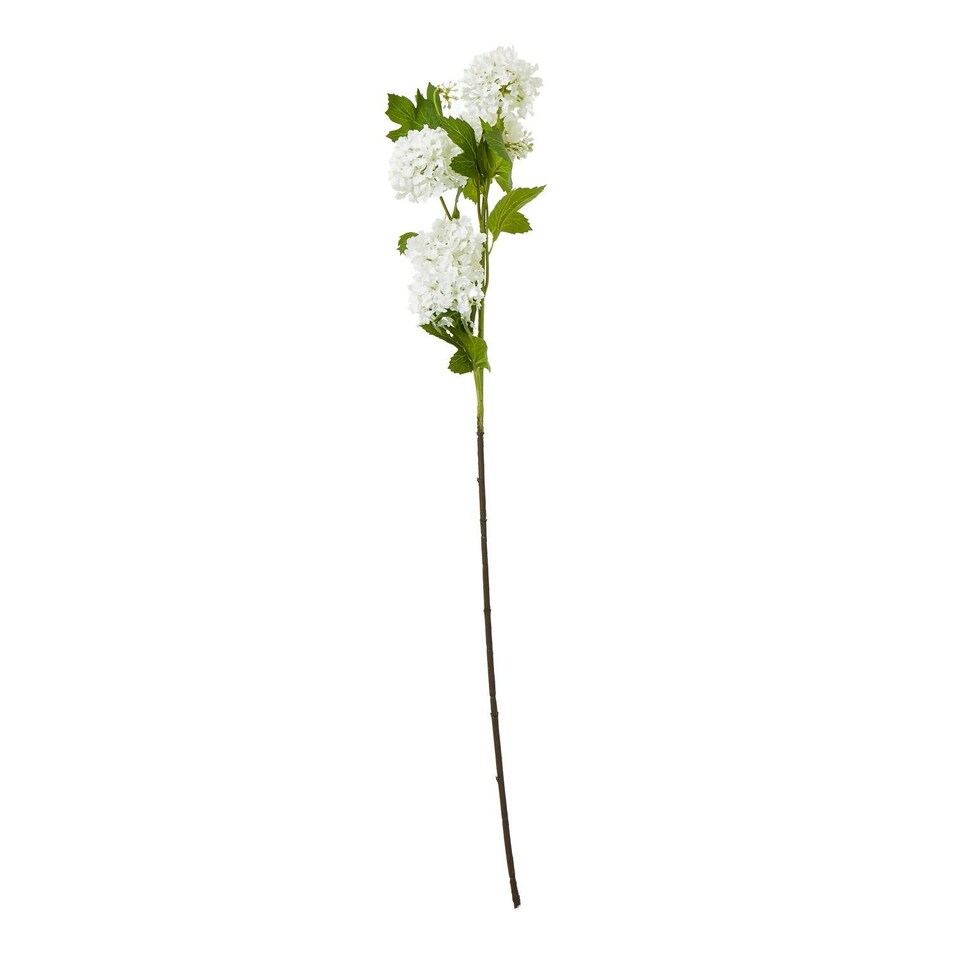 image 1 of Hill Interiors Snowball Viburnum Artificial Flower Spray - Cream - 77cm