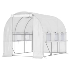 Outsunny 3 x 2 x 2m Polytunnel Green House w UV-resistant PE Cover, Green