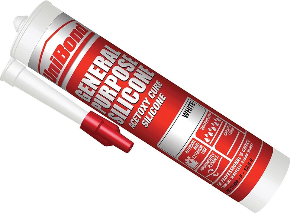 image 1 of UniBond Indoor General Purpose Silicone Sealant Cartridge White 273 g, 2 Pack