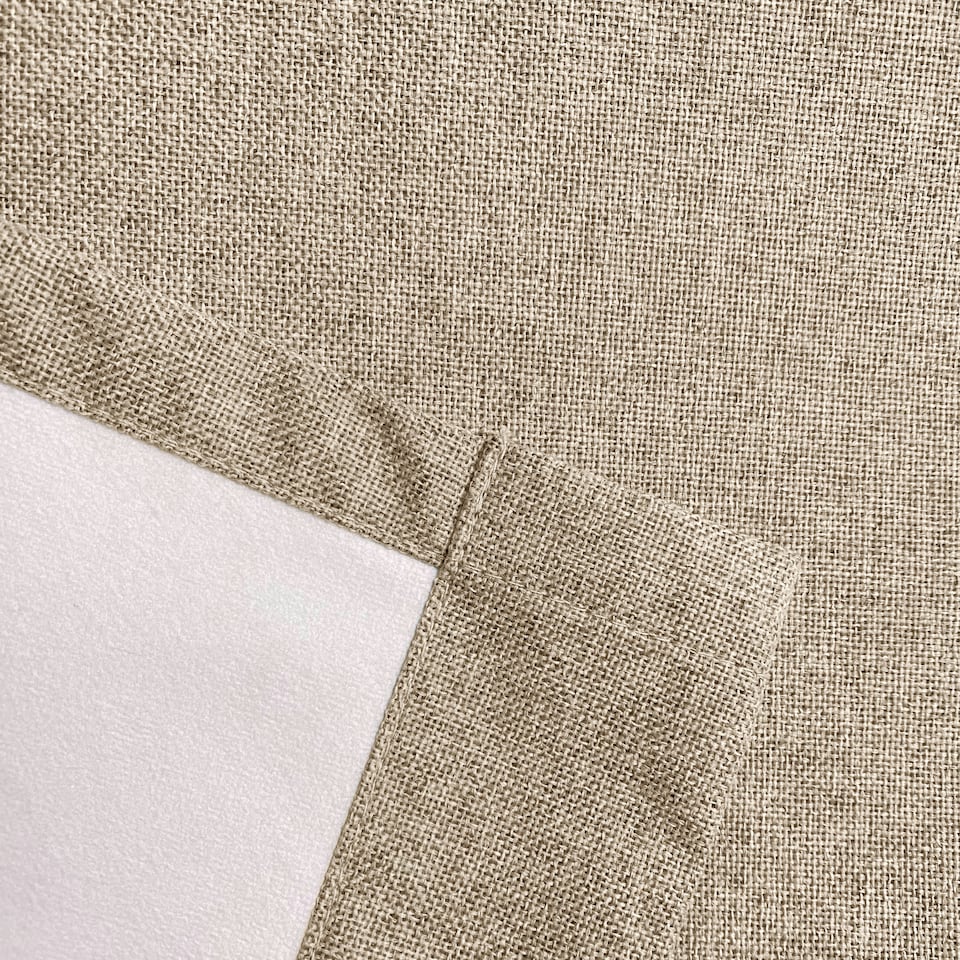 image 1 of Dallas Natural Blackout Curtains 90 x 108 inch (229 x 274 cm) Pencil Pleat 100% Blackout Thermal Noise Reducing Curtains for Bedroom and Living Room