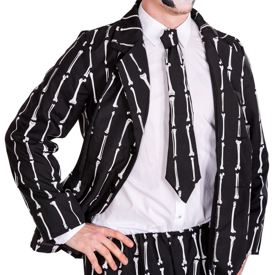 image 1 of Bone Suit - Halloween fancy dress costume for men | Black | black | XL | 1