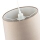 image 5 of Traditional Dark Taupe Linen Fabric Drum Lampshade with White Inner | Cream | 12"