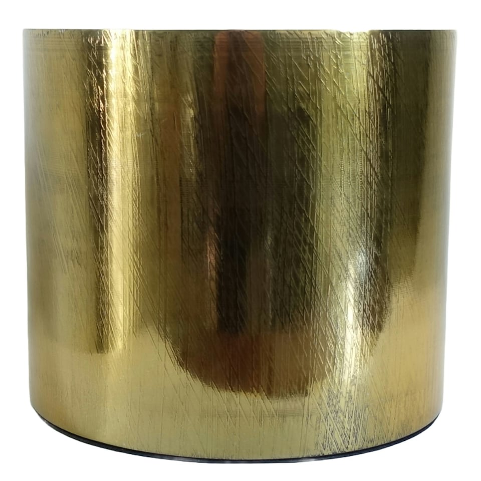 image 1 of 18cm Gold Etched Metal Planter by Leaf