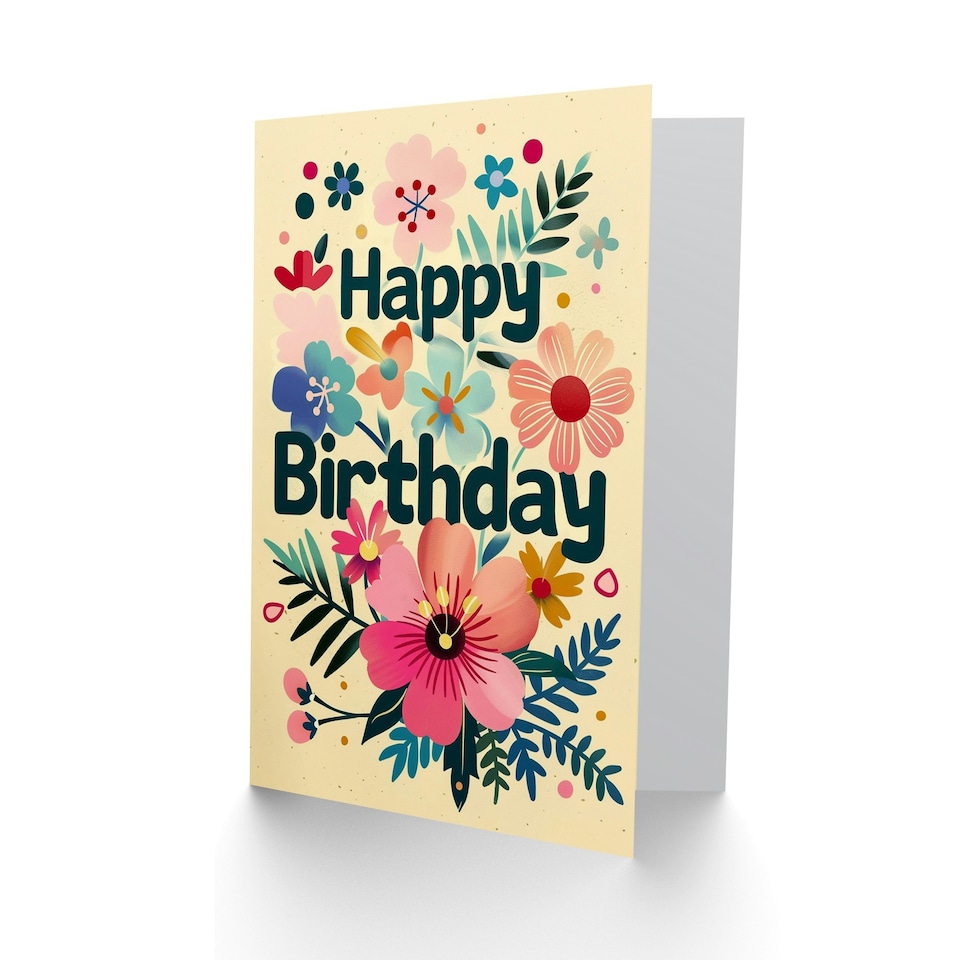 image 1 of Colourful Flower Blooms Floral Design For Her Birthday Card