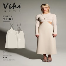 Vikisews Suri Dress Paper Sewing Pattern – Women’s Dress, UK Sizes Uk 4–22, Intermediate