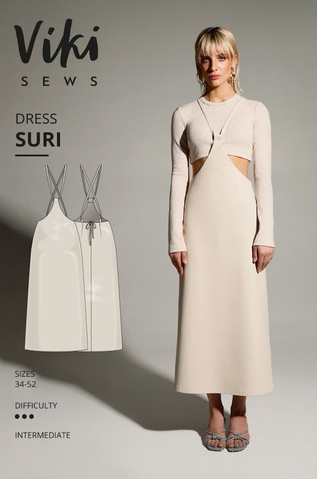 image 1 of Vikisews Suri Dress Paper Sewing Pattern – Women’s Dress, UK Sizes Uk 4–22, Intermediate