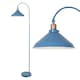 image 2 of First Choice Lighting Set of 2 Maxwell Mirage Blue Brushed Copper Floor Reading Lamps Blue | Copper