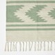 image 3 of Homescapes Turin Green and Natural Kilim Cotton Hallway Runner Rug - 66 x 200 cm
