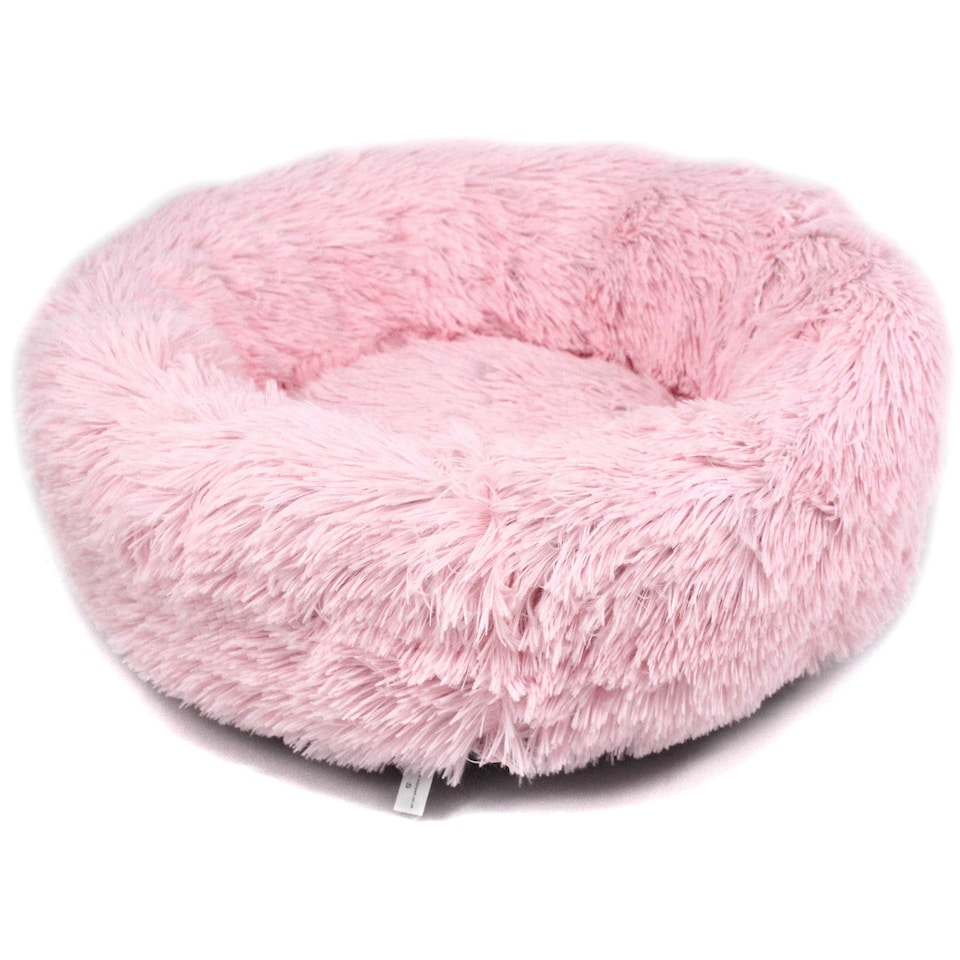 image 1 of Actiaspet Fluffy Donut Pet Bed Washable Dog & Cat Bed Multiple Sizes (Pink, Small)