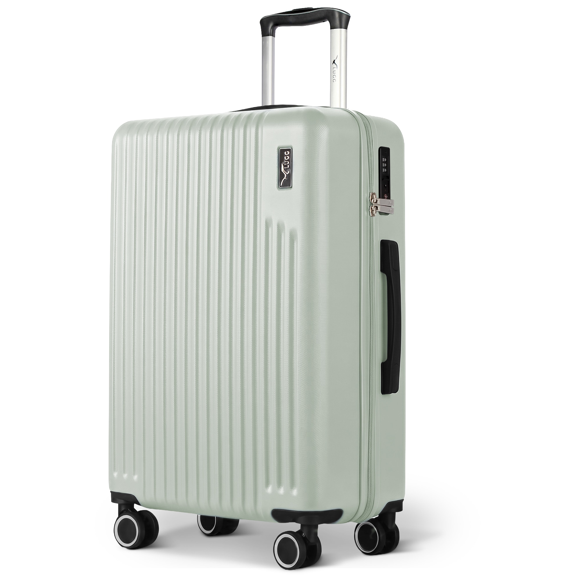 Lugg Vacay 24inch Suitcase, ABS Hard Shell, TSA Lock (66.5 x 25.5 x 44cm) in Light Green | Size: 66.5 x 25.5 x 44 cm