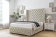 image 2 of Sloomy Arundel Cream Plush Bed Frame With Mattress With 50"  Upholstered Wingback Headboard 6' Super King