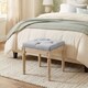 image 6 of HOMCOM Vintage Foot Stool with Wood Legs, Light Grey | Grey | Light Grey