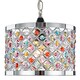 image 1 of Modern Sparkly Ceiling Pendant Light Shade with Multi-Coloured Beads | Multi